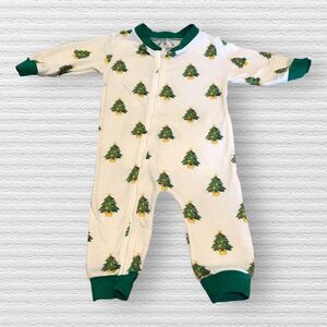Smock It Like It’s Hot Button Flap Bottom Sleeper 3 months Christmas Trees